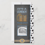 Chalkboard Cowboy Baby aangekondigd Aankondiging (Voorkant)
