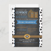 Chalkboard Cowboy Baby shower Uitnodiging (Voorkant / Achterkant)