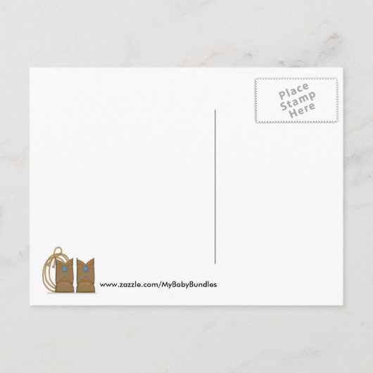 Chalkboard Cowboy Baby shower Uitnodiging (Achterkant)