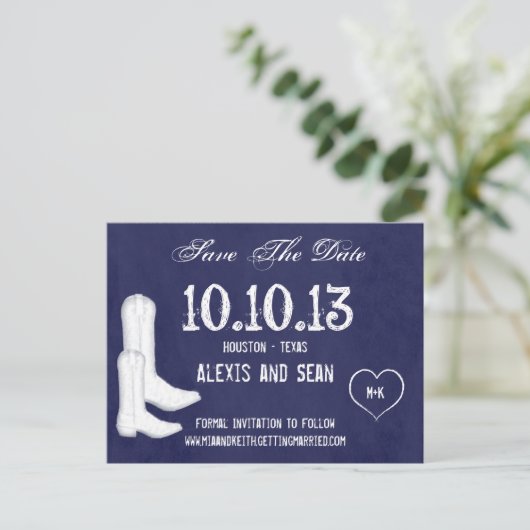 Chalkboard Cowboy Boots Briefkaart (Staand voorkant)