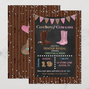 Chalkboard Cowboy of Cowgirl Westerne gender onthu Kaart