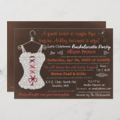 Chalkboard cranberry Lace Lingerie Shower Kaart (Voorkant / Achterkant)