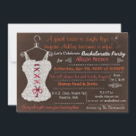 Chalkboard cranberry Lingerie Shower foto Invite Kaart<br><div class="desc">de bruin Chalkboard cranberry Lace Lingerie Shower met oranje tekst in de kleuren van het thema van de herfst,  voegt de foto van de bruid op de rug toe</div>