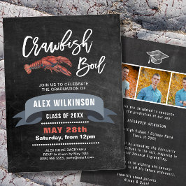 Chalkboard Crawfish Boil 3 Foto Graduparty Kaart