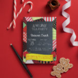 Chalkboard Crazy Quilt Holiday Party uitnodiging<br><div class="desc">Deze casual chique uitnodiging is ideaal voor elke vakantie gelegenheid. Elk item is volledig aanpasbaar om precies te zeggen wat je wilt. Geweldig voor een kerstfeest,  feestdag,  cadeauruil of vakantiethee.</div>