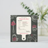 Chalkboard creatief recept bruiloft uitnodiging ka (Staand voorkant)