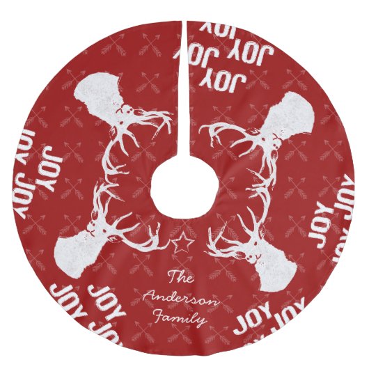 Chalkboard Crossed Arrow Moose Kerstmis Kerstboom Rok (Voorkant)