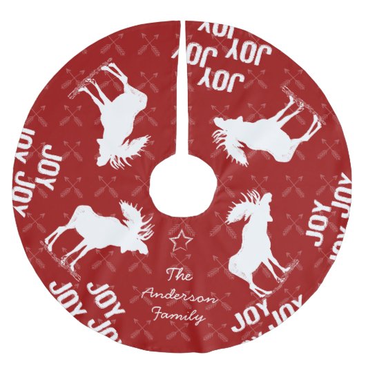 Chalkboard Crossed Arrow Moose Kerstmis Kerstboom Rok (Voorkant)