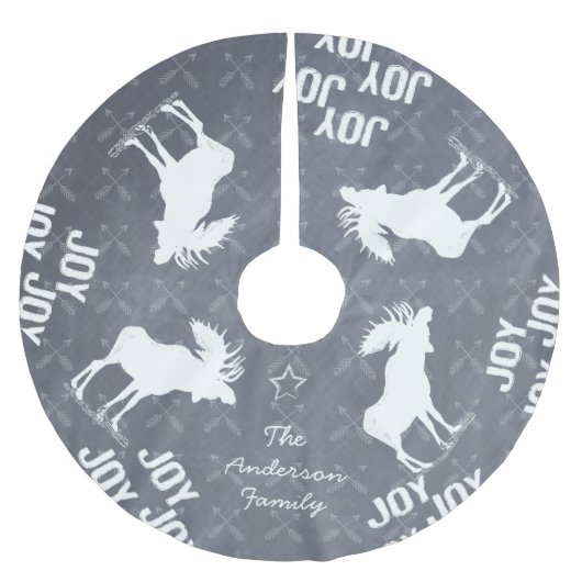 Chalkboard Crossed Arrow Moose Kerstmis Kerstboom Rok (Voorkant)