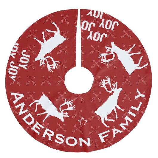 Chalkboard Crossed Arrow Reindekerst Kerstboom Rok (Voorkant)