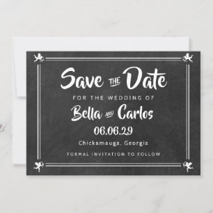 Chalkboard Cupids Sla de datum op Save The Date