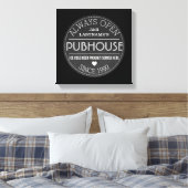 Chalkboard Custom Couple Pubhouse met Wedding Yr Canvas Afdruk (Insitu (Slaapkamer))
