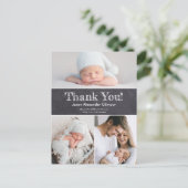 Chalkboard Custom Fotocollage Baby Aankomst Briefkaart (Staand voorkant)