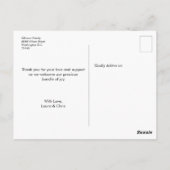 Chalkboard Custom Fotocollage Baby Aankomst Briefkaart (Achterkant)