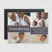 Chalkboard Custom Introduction Newborn Baby foto's Magnetische Uitnodiging (Voorkant / Achterkant)