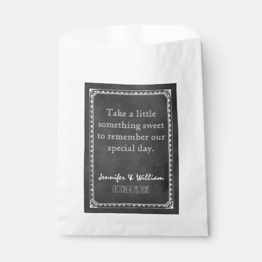  Chalkboard Custom Wedding Favor Bag Bedankzakje (Voorkant)