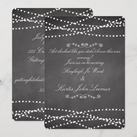Chalkboard Custom Wedding Invites Kaart (Voorkant / Achterkant)