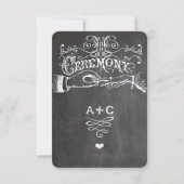 Chalkboard Cute Heart Initialen Typografie RSVP (Achterkant)