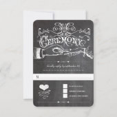 Chalkboard Cute Heart Initialen Typografie RSVP (Voorkant)