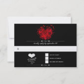 Chalkboard Cute Heart Initialen Typografie RSVP Kaartje (Voorkant)