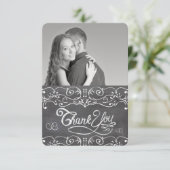 Chalkboard Cute Hearts Typography Dank je Bedankkaart (Staand voorkant)