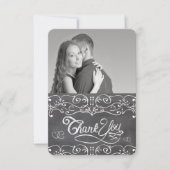 Chalkboard Cute Hearts Typography Dank je Bedankkaart (Voorkant)