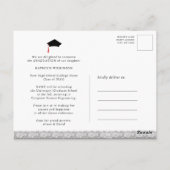 Chalkboard Cute Lace 2 Photo Afstuderen Invitation Briefkaart (Achterkant)
