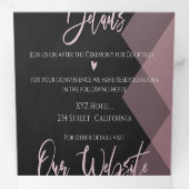Chalkboard | Cute Pastel Multi Photo Wedding Drieluik Uitnodiging (Binnenzijde eerst)