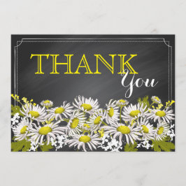 Chalkboard Daisies Rustic Modern Dank je Bedankkaart