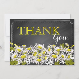 Chalkboard Daisies Rustic Modern Dank je Bedankkaart