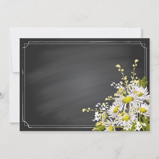 Chalkboard Daisies Rustic Modern Dank je Bedankkaart (Achterkant)