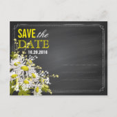 Chalkboard Daisy Modern Rustic Save the Date Aankondigingskaart (Achterkant)