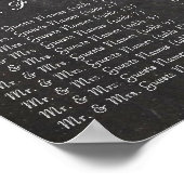 Chalkboard Damask Photo Wedding Seating Chart Poster (Hoek)