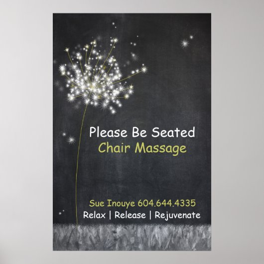 Chalkboard Dandelion  Business Poster (Voorkant)
