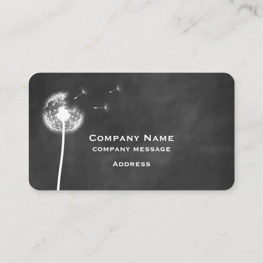 Chalkboard Dandelion Visitekaartje (Achterkant)