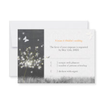 Chalkboard Dandelion Wedding RSVP-kaart