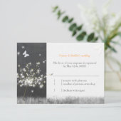 Chalkboard Dandelion Wedding RSVP-kaart RSVP Kaartje (Staand voorkant)
