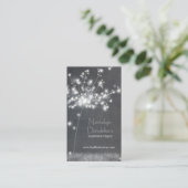 Chalkboard Dandelions Business Appointment Card Afsprakenkaartje (Staand voorkant)