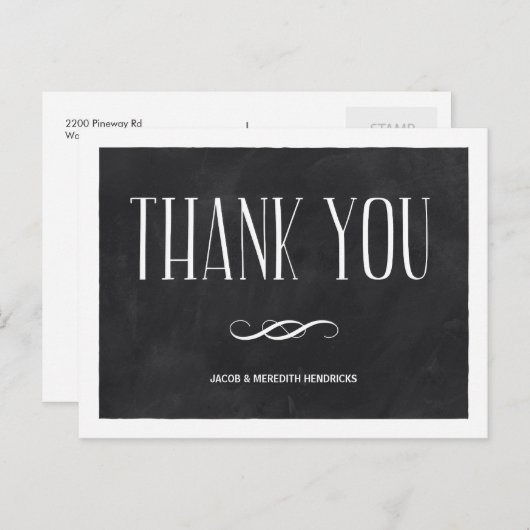 Chalkboard dank u briefkaart (Voorkant / Achterkant)