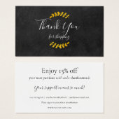 Chalkboard Dank u voor het winkelen korting Kaart (Voorkant /achterkant)