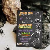 Chalkboard danserend Skeleton Halloween Party Invi Kaart