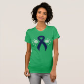 Chalkboard Dark Blue Ribbon T-shirt (Voorkant volledig)