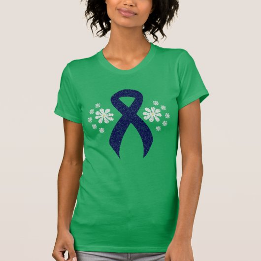 Chalkboard Dark Blue Ribbon T-shirt (Voorkant)