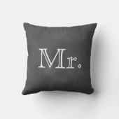 Chalkboard de heer Outdoor Pillow Buitenkussen (Achterkant)