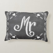 Chalkboard de heer SweeLieuwbruilding Decoratief Kussen (Achterkant)