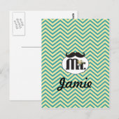 Chalkboard de heer Yellow en green Briefkaart (Voorkant / Achterkant)