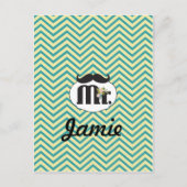 Chalkboard de heer Yellow en green Briefkaart (Voorkant)