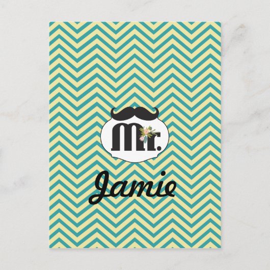 Chalkboard de heer Yellow en green Briefkaart (Voorkant)