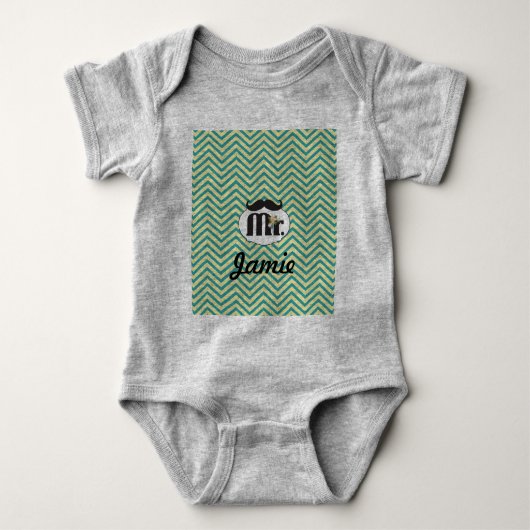 Chalkboard de heer Yellow en green Romper (Voorkant)