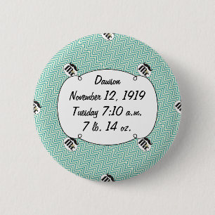 Chalkboard de heer Yellow en green Ronde Button 5,7 Cm